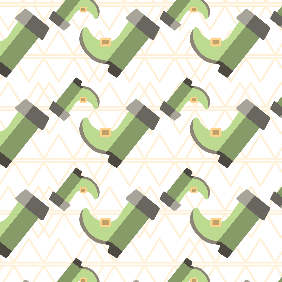 Green Shoes Repeating Pattern on Transparent Geometric Background