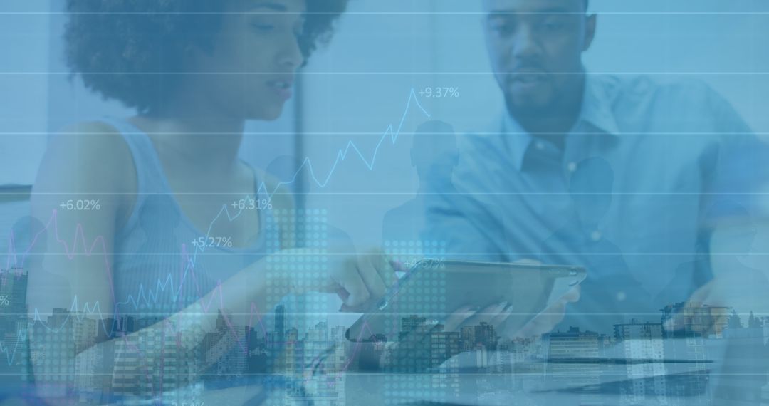 Diverse Professionals Discussing Financial Data Projections