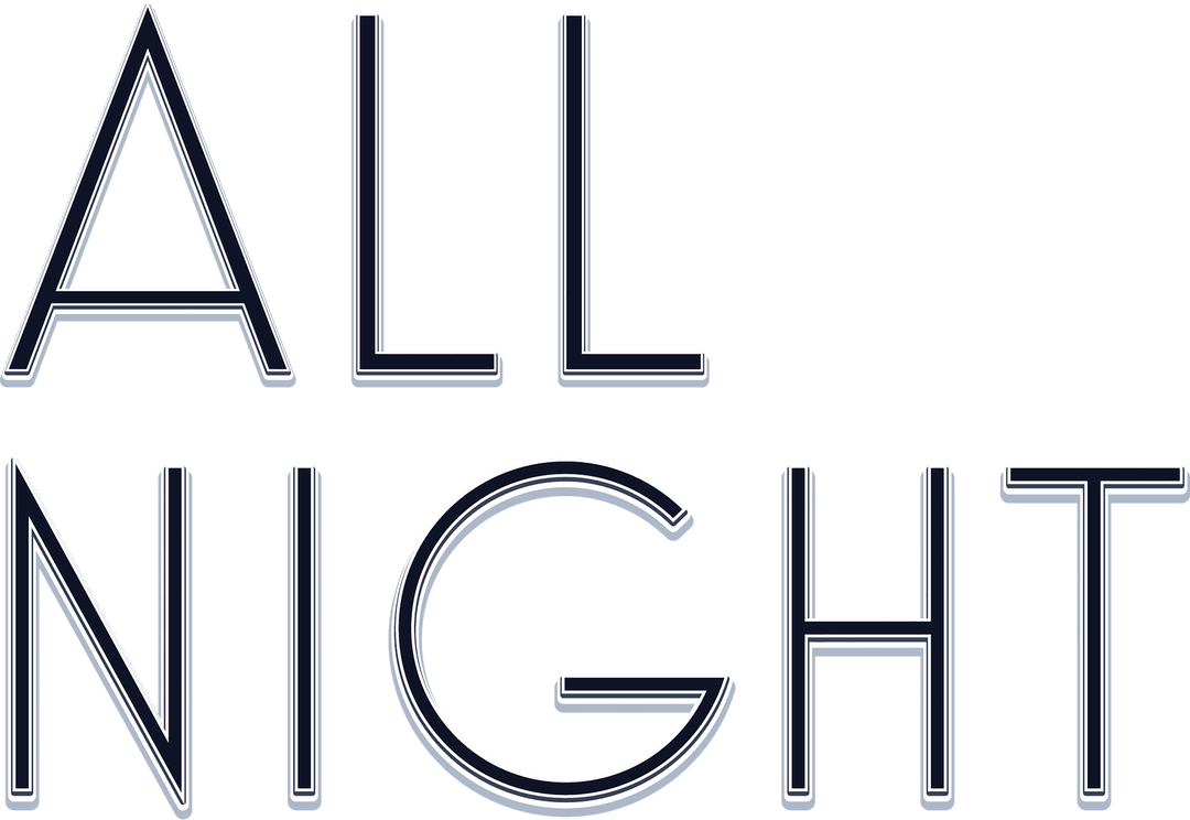 All Night Party Text on Transparent Background
