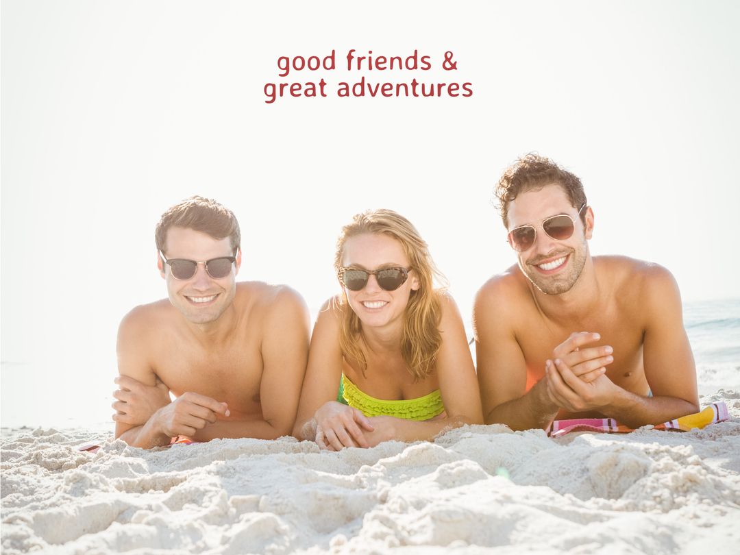 Joyful Friends Enjoying Sunny Beach Day Together