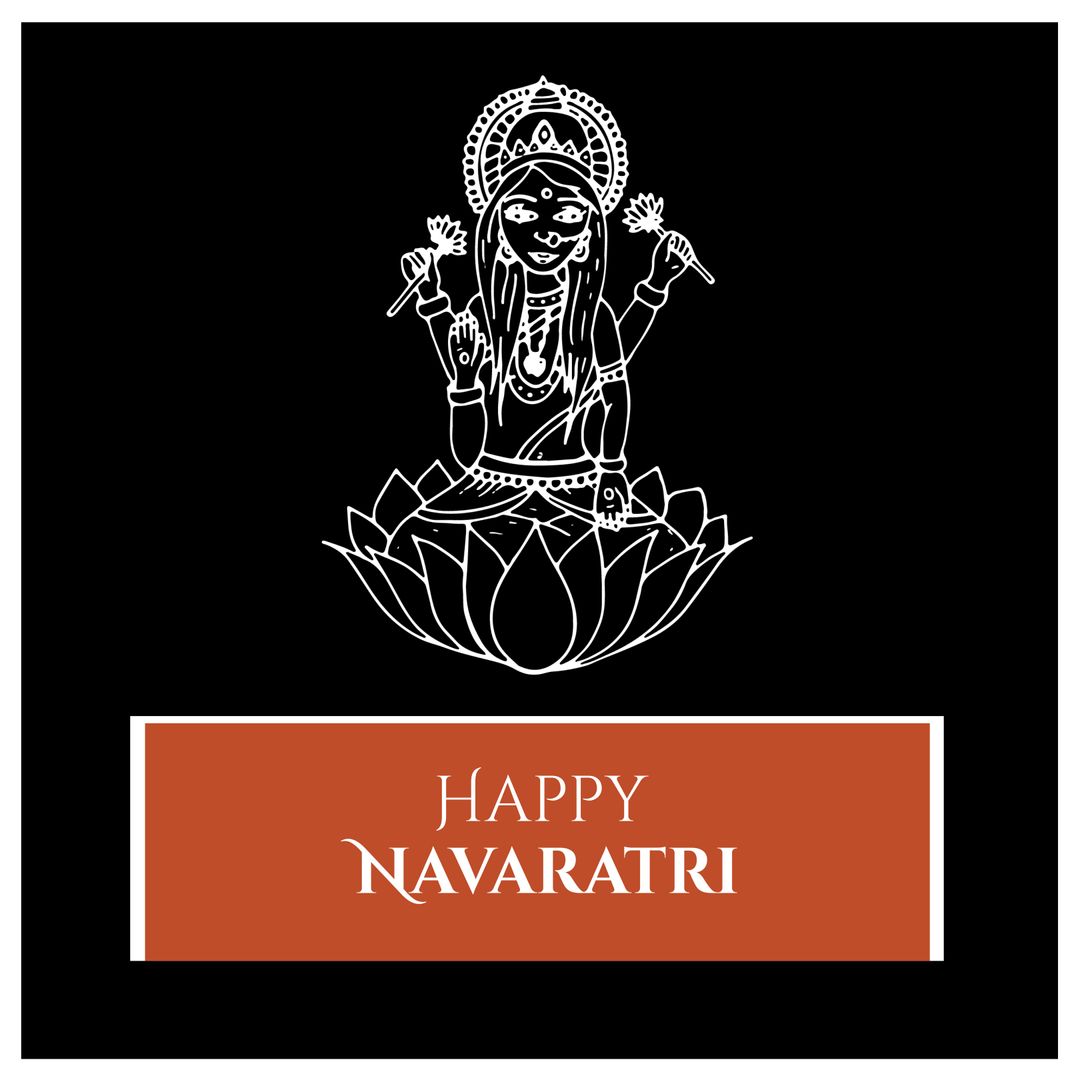 Navaratri Celebration Banner with Goddess Illustration