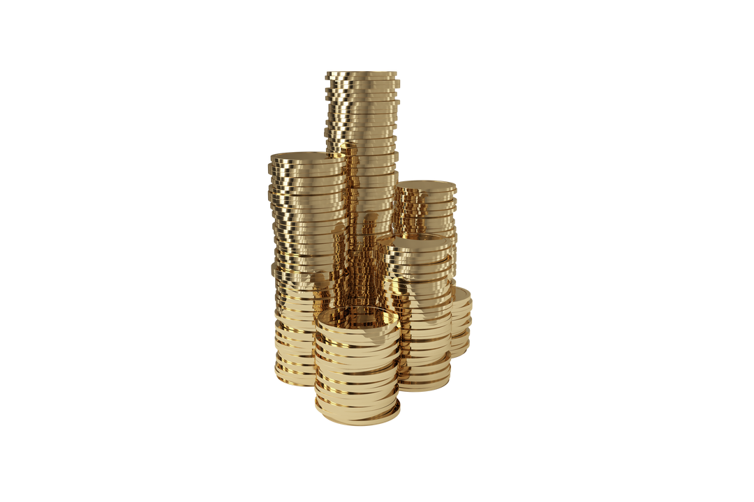 Transparent Stacks of Shiny Gold Coins Isolated on White Background - Download Free Stock Images Pikwizard.com