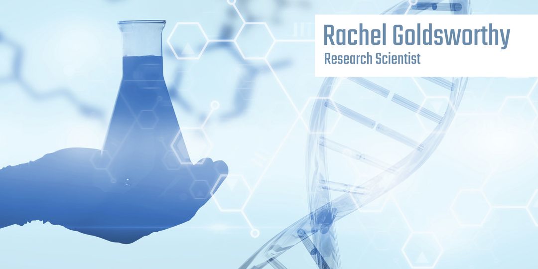 Innovative Scientific Branding with Lab Flask and DNA Helix