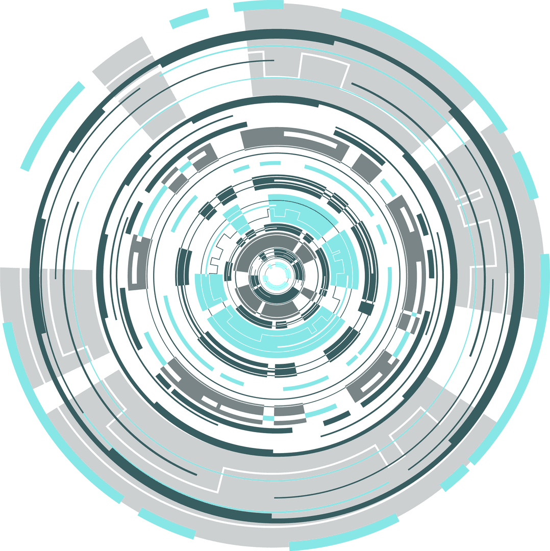 Transparent Futuristic HUD Concentric Rings in Tech Style