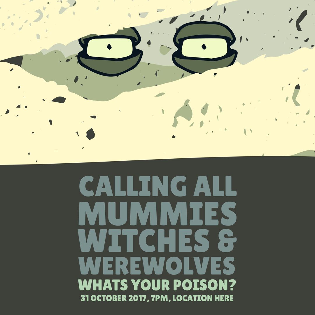 Halloween Event Invitation with Mysterious Eerie Glasses