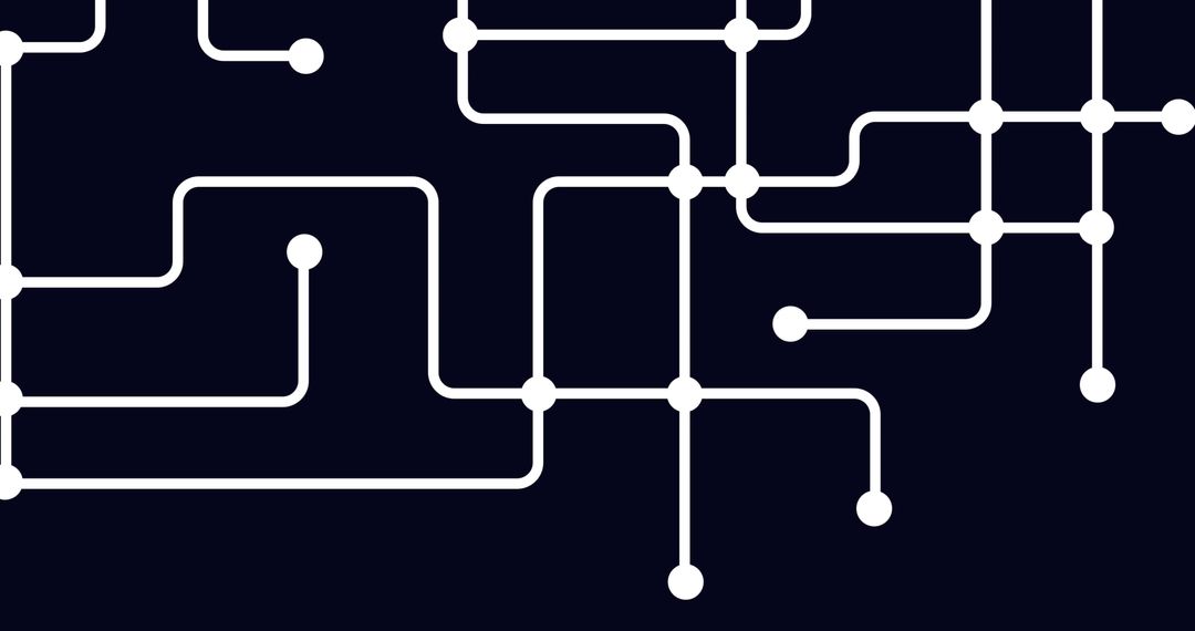 Abstract Circuit Pattern on Black Background