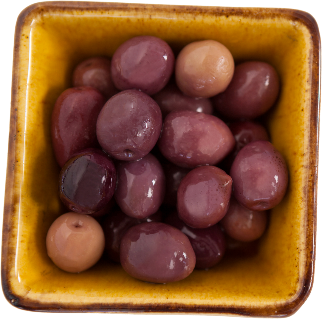 Close-Up View of Fresh Transparent Brown Olives in Square Bowl - Download Free Stock Images Pikwizard.com