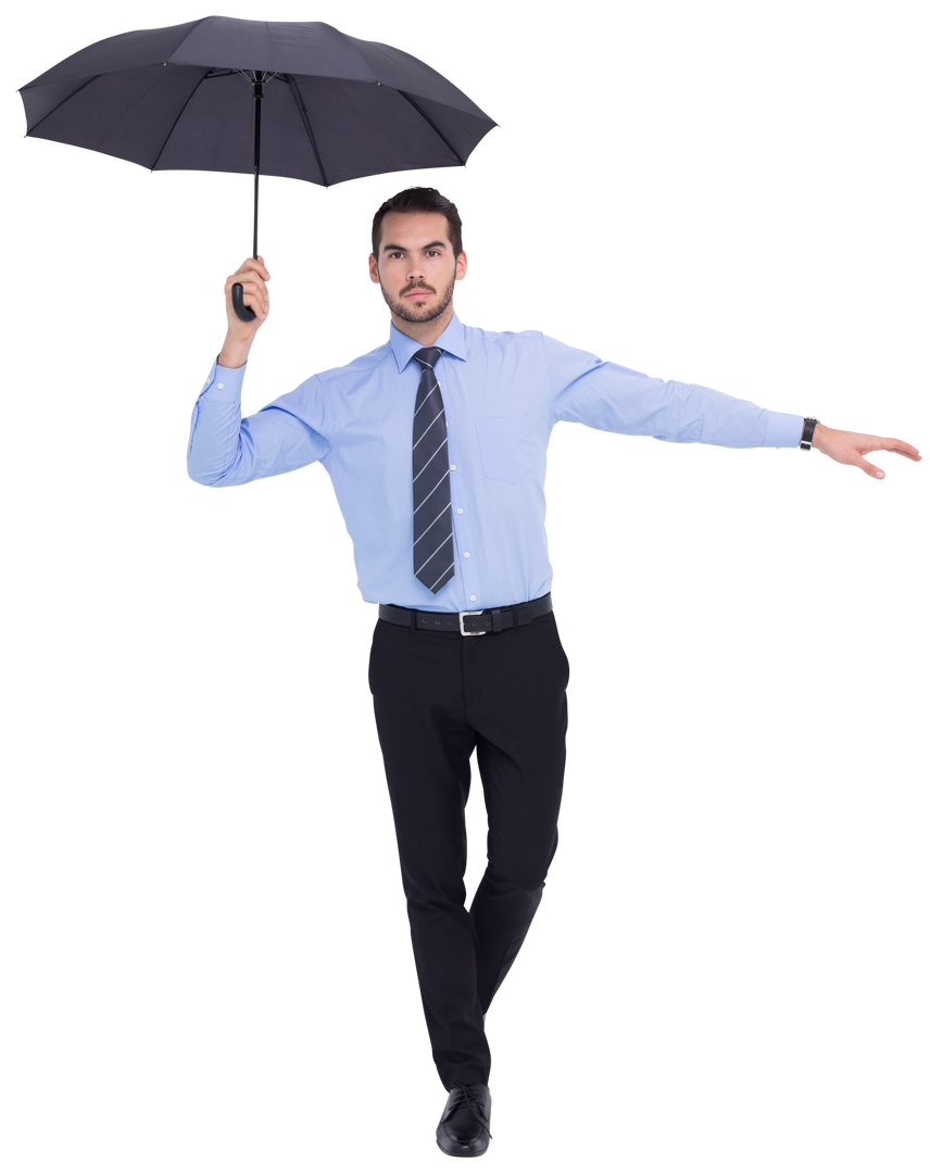 Transparent Businessman Balancing with Umbrella - Download Free Stock Images Pikwizard.com