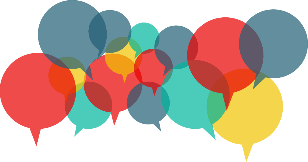 Colorful Speech Bubbles Transparent Communication Graphic