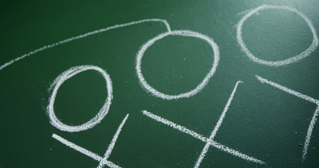 Close-up of Tic-Tac-Toe Game on Green Chalkboard - Free Images, Stock Photos and Pictures on Pikwizard.com
