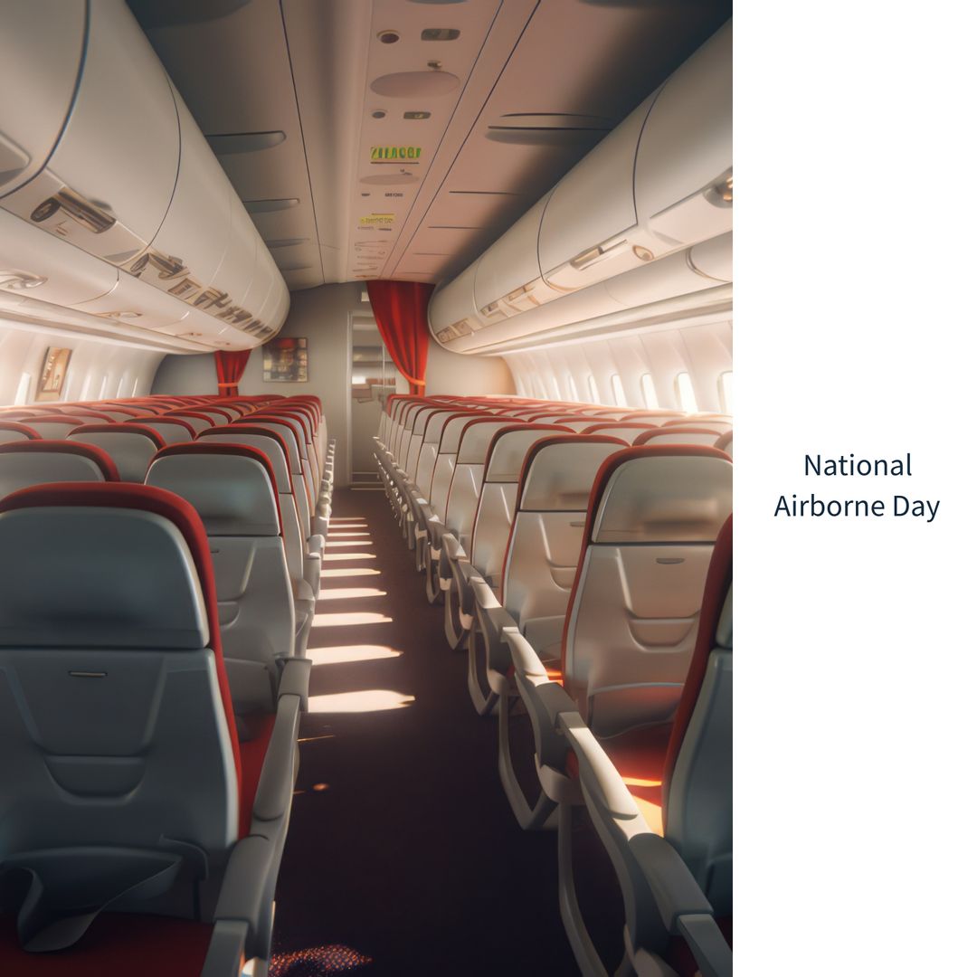 Empty Airplane Cabin Celebrating National Airborne Day