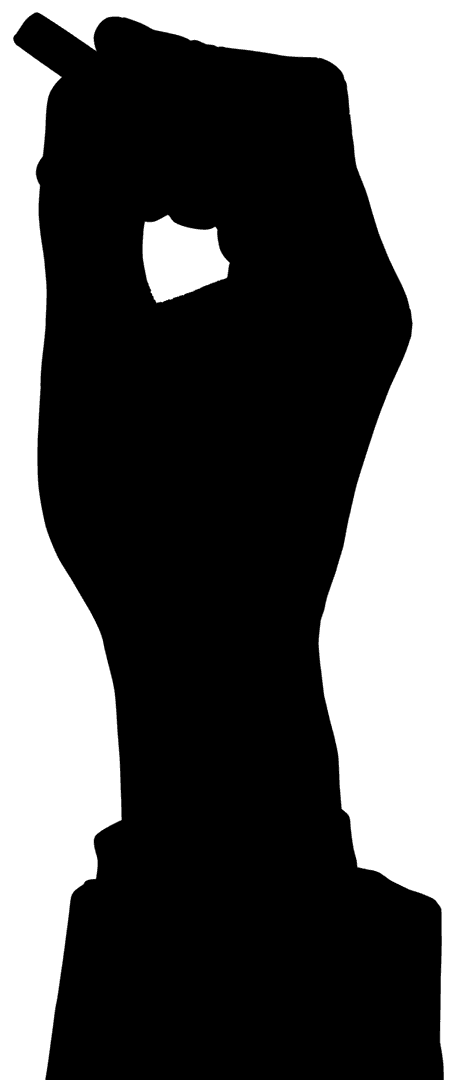 Hand Holding Chalk Vector Silhouette Transparent Background