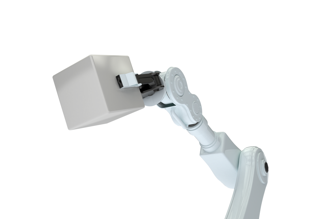 Robotic Arm Holding Cube on Transparent Background - Download Free Stock Images Pikwizard.com