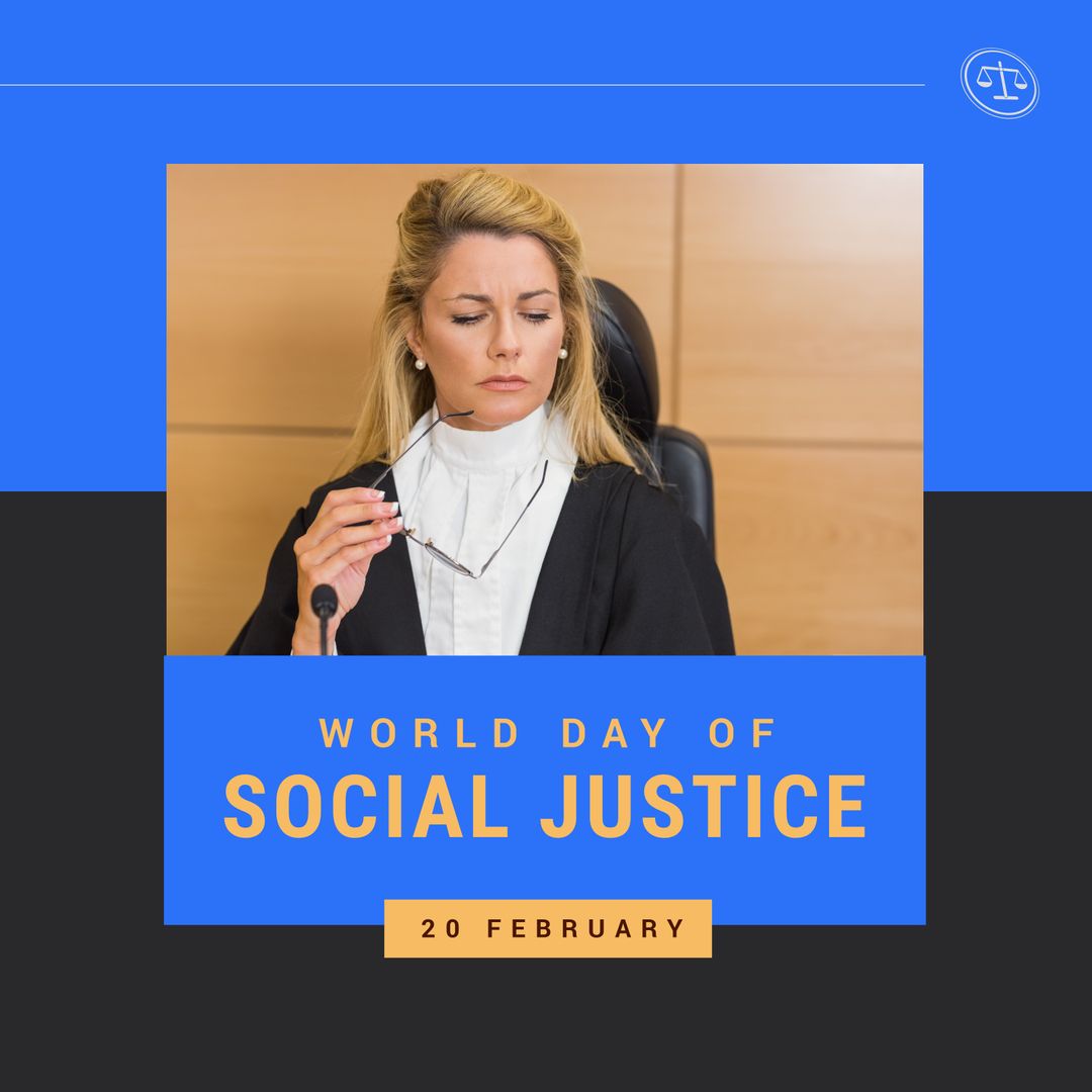 World Day of Social Justice Caucasian Female Judge