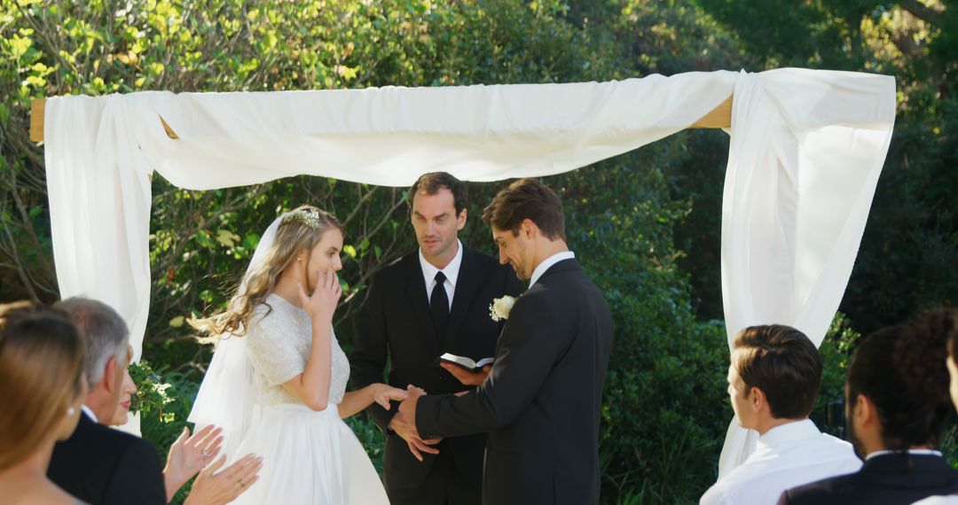 Beautiful Outdoor Wedding Ceremony with Bride and Groom - Free Images, Stock Photos and Pictures on Pikwizard.com