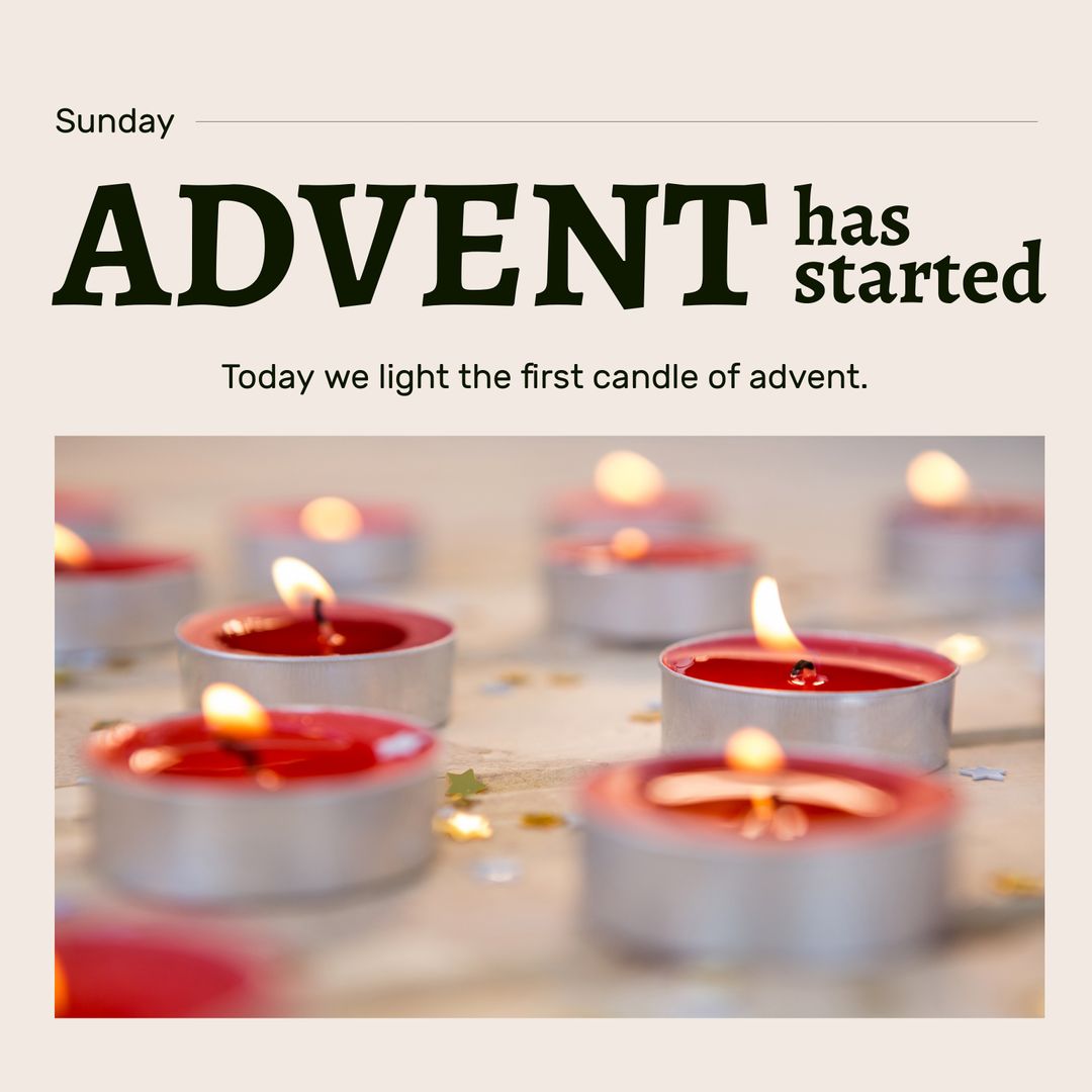 Advent Celebration with Lit Candles on Beige Background - Download Free Stock Templates Pikwizard.com