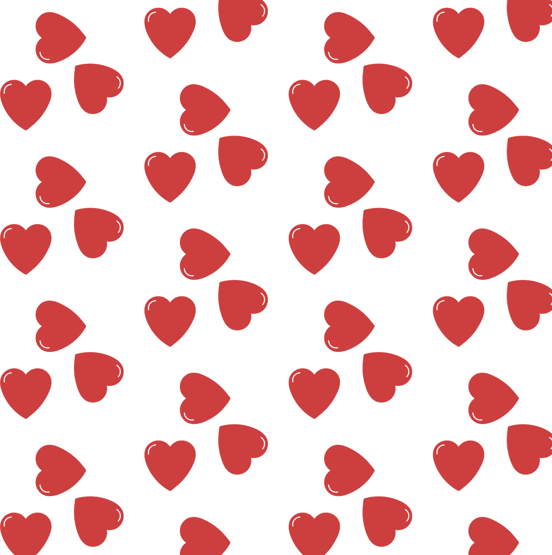 Red Hearts Pattern on Transparent Background Eternal Love Clipart