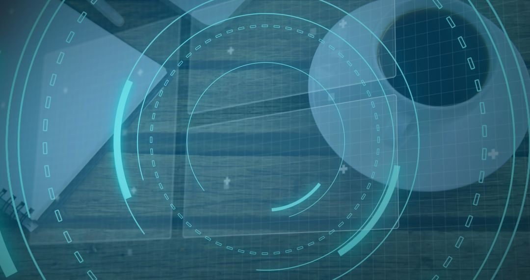 Futuristic Digital Interface Concept 5G Technology on Desk