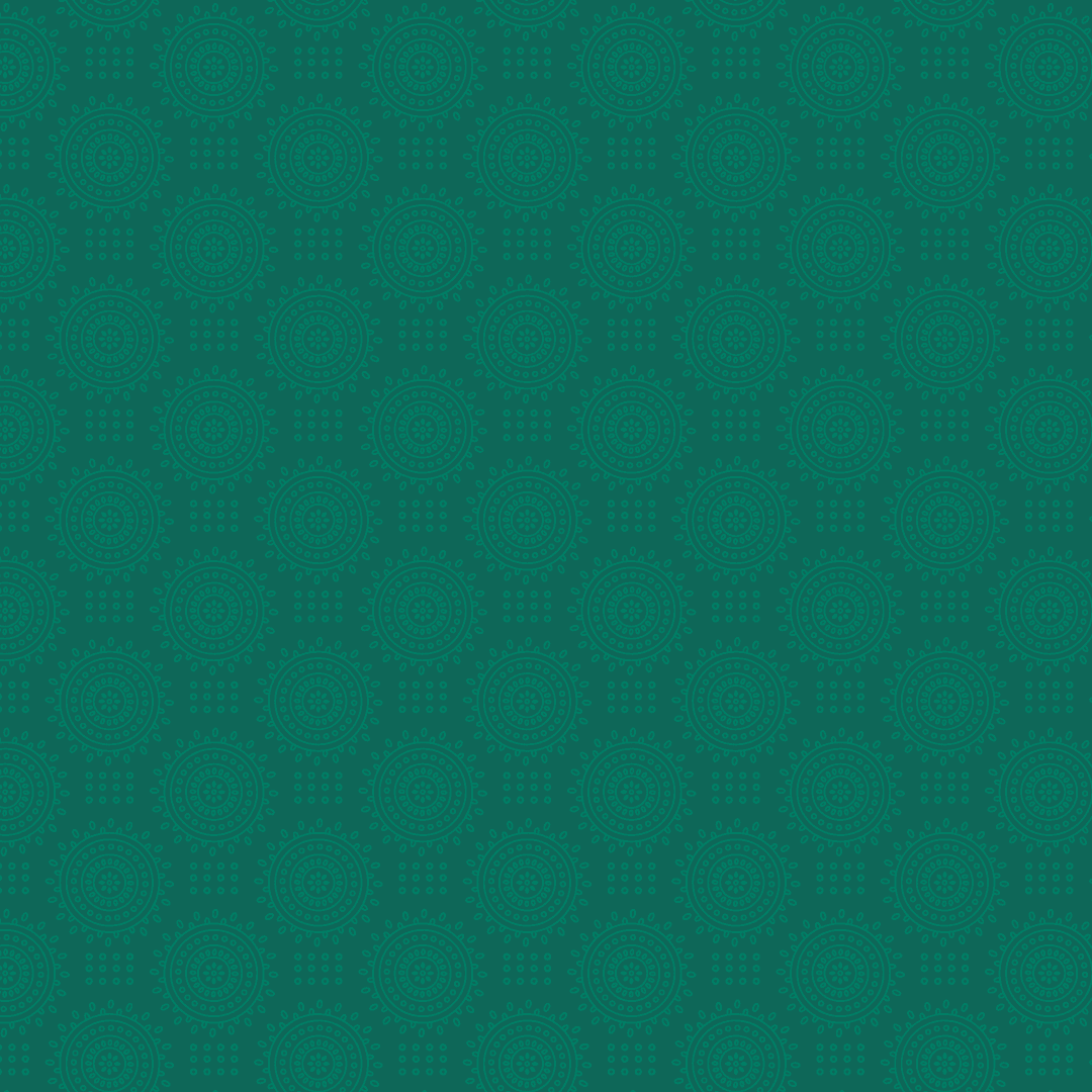 Seamless Transparent Rosette Pattern on Emerald Green Background