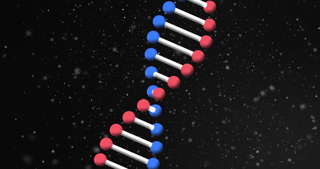 Animated DNA Strand Rotating in Cosmic Space