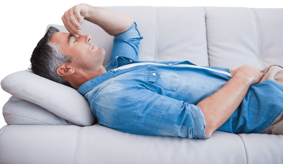 Transparent Image of Man Lying on Sofa with Headache - Download Free Stock Images Pikwizard.com