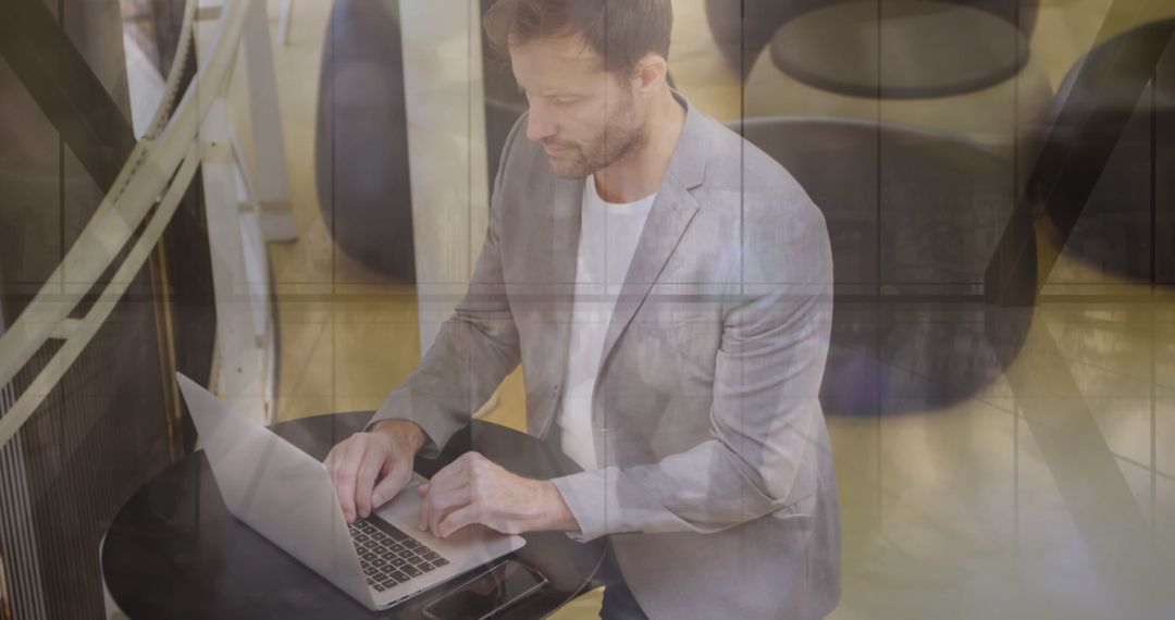 Businessman Interacting with Cyber Attack Interface