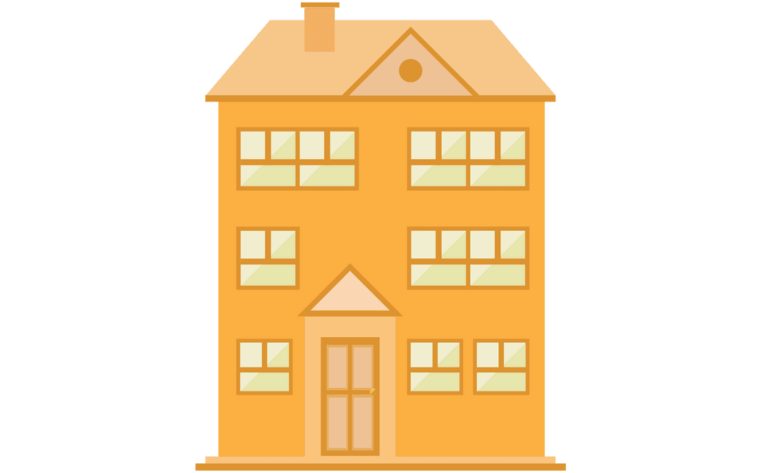 Transparent Front View Orange Building Illustration, Isolated Architecture Concept - Download Free Stock Images Pikwizard.com