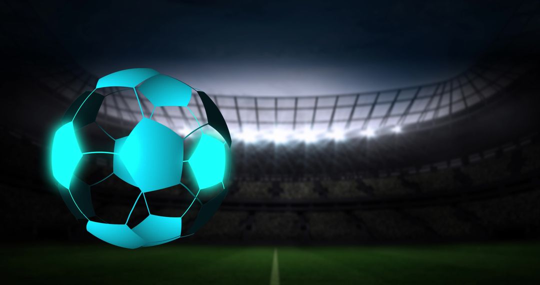 Digital Football Arena with Modern Lighting Effects