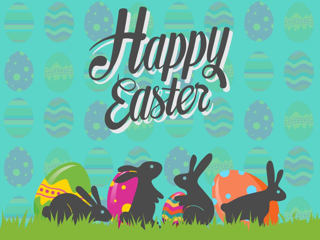Playful Bunnies and Colorful Eggs Herald Easter Celebration