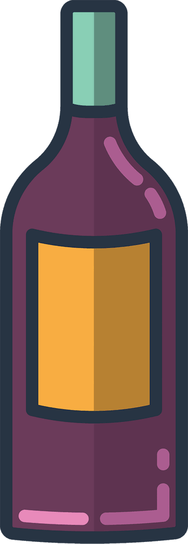 Vector Illustration of Wine Bottle on Transparent Background