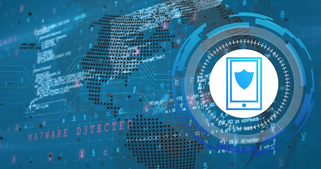 Digital Security Smartphone Interface with Global Data Visualization - Free Images, Stock Photos and Pictures on Pikwizard.com