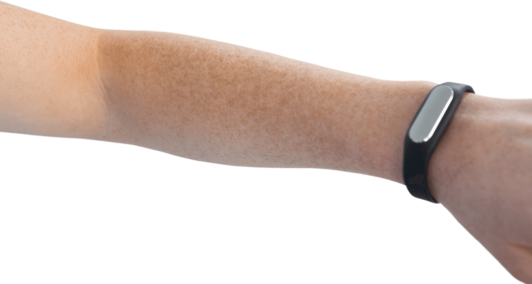 Woman's Arm with Smart Fitness Band Isolated on Transparent Background