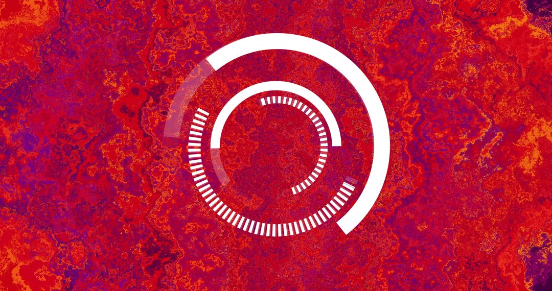 Abstract Circular Progress Indicator on Vibrant Red Background