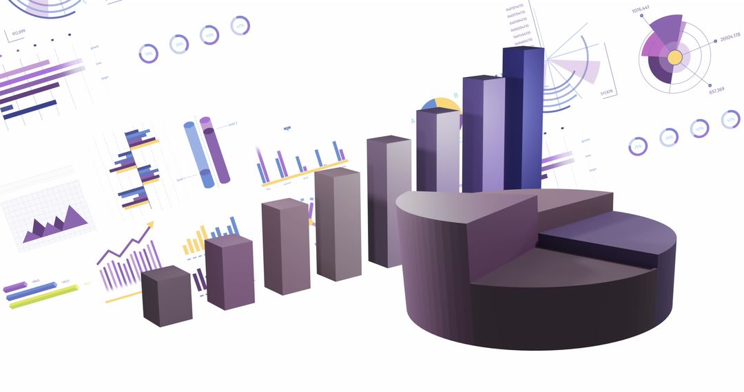 3D Graphical Representations of Financial and Statistical Data Trends