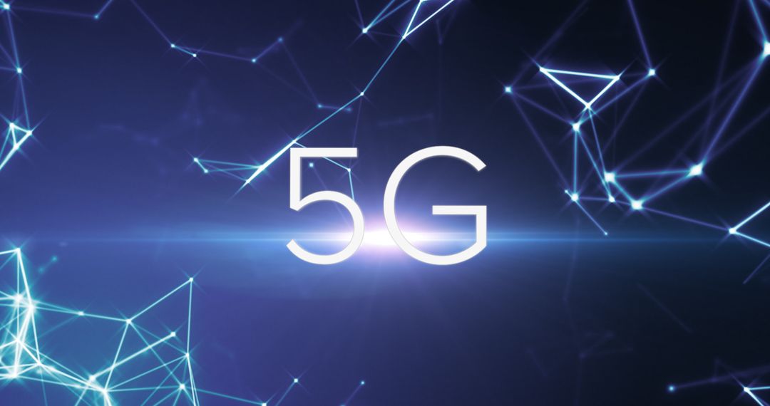 5G Technology Concept with Glowing Blue Network Background