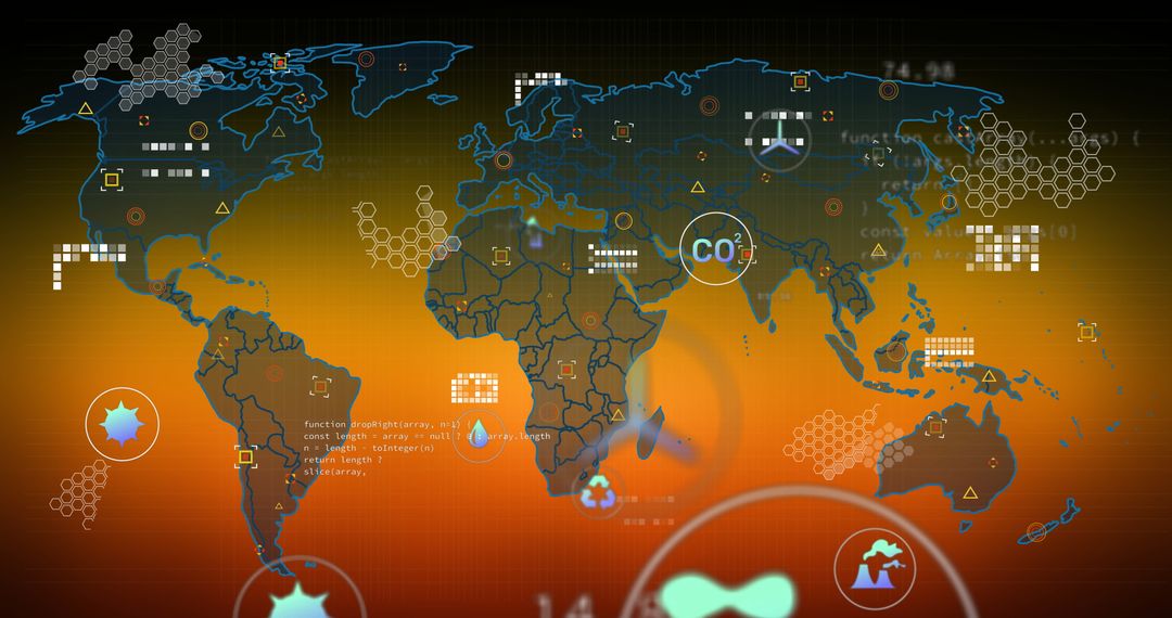 Global Environmental Metrics Overlay on Digital Interface