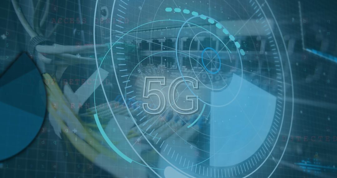 Digital Innovation Concept with 5G Overlay on Network Servers