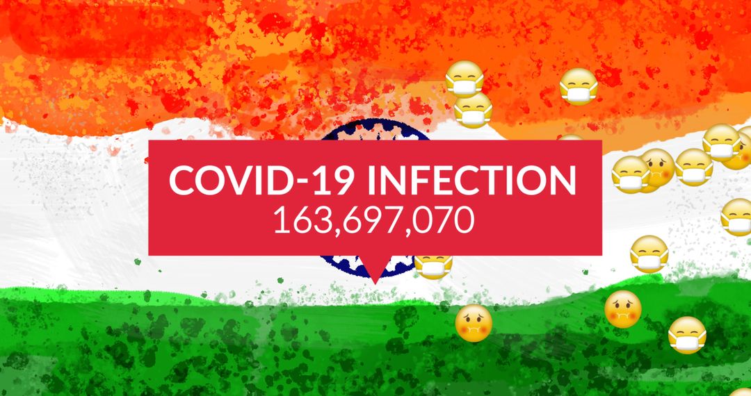 Covid-19 Infection Cases Rising in India with Graphical Elements - Free Images, Stock Photos and Pictures on Pikwizard.com