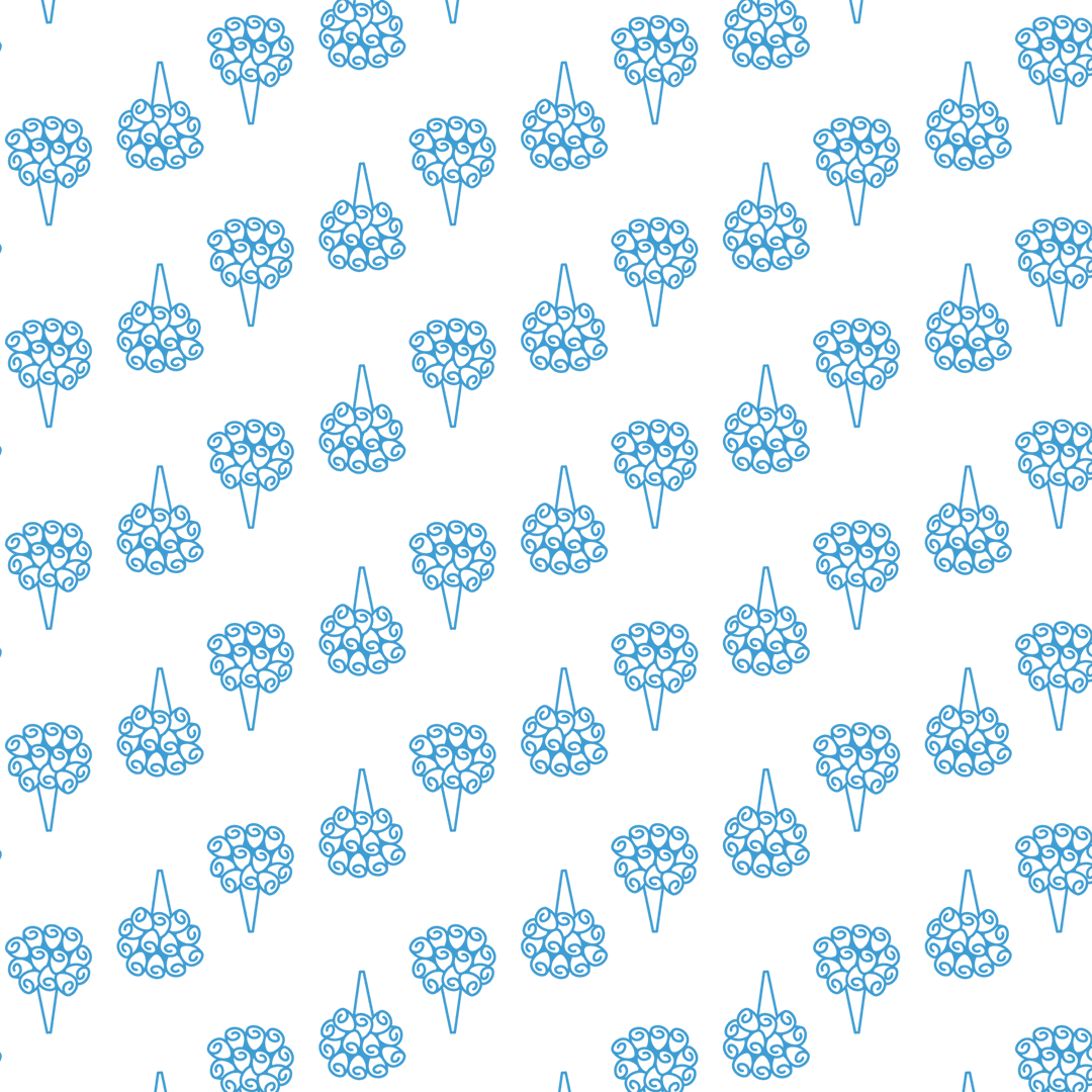 Seamless Blue Tree Pattern on Transparent Background