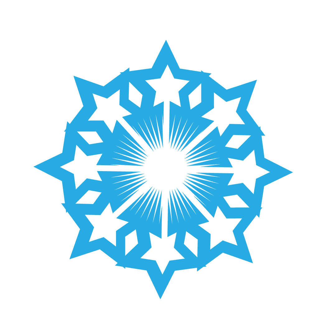 Intricate Transparent Blue Snowflake Design Template