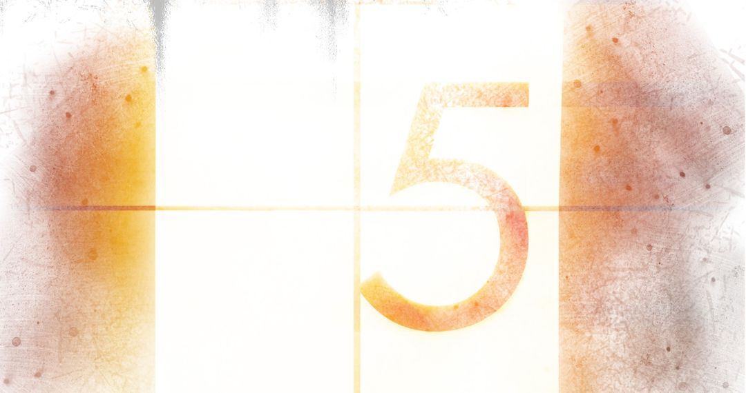Vintage Cinematic Countdown Five with Textured Background