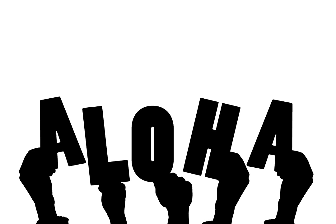 Transparent Illustration of Hands with Aloha Greeting
