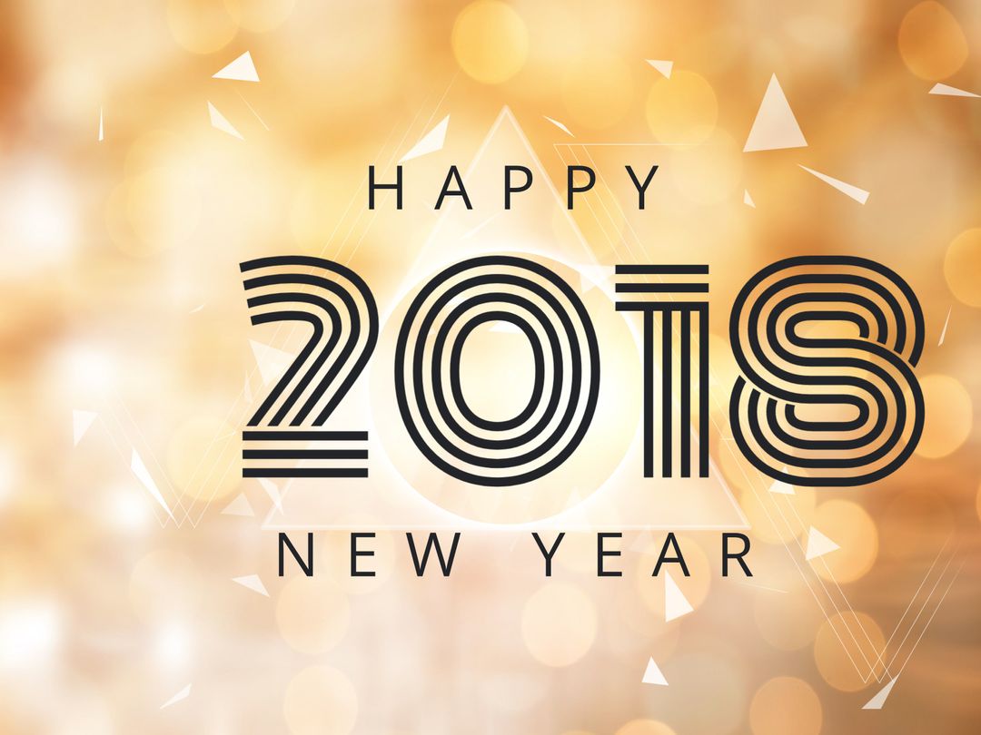 Festive 2018 New Year Celebration with Bold Typography