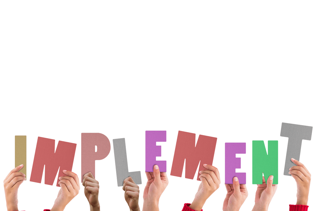 hands holding implement text on transparent background - Download Free Stock Images Pikwizard.com