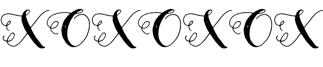 XOXOXOX Text Design on Transparent Background