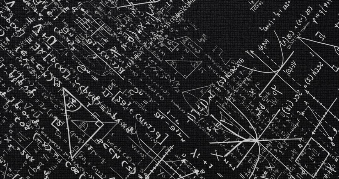 Intricate Mathematics and Geometric Shapes on Black Background