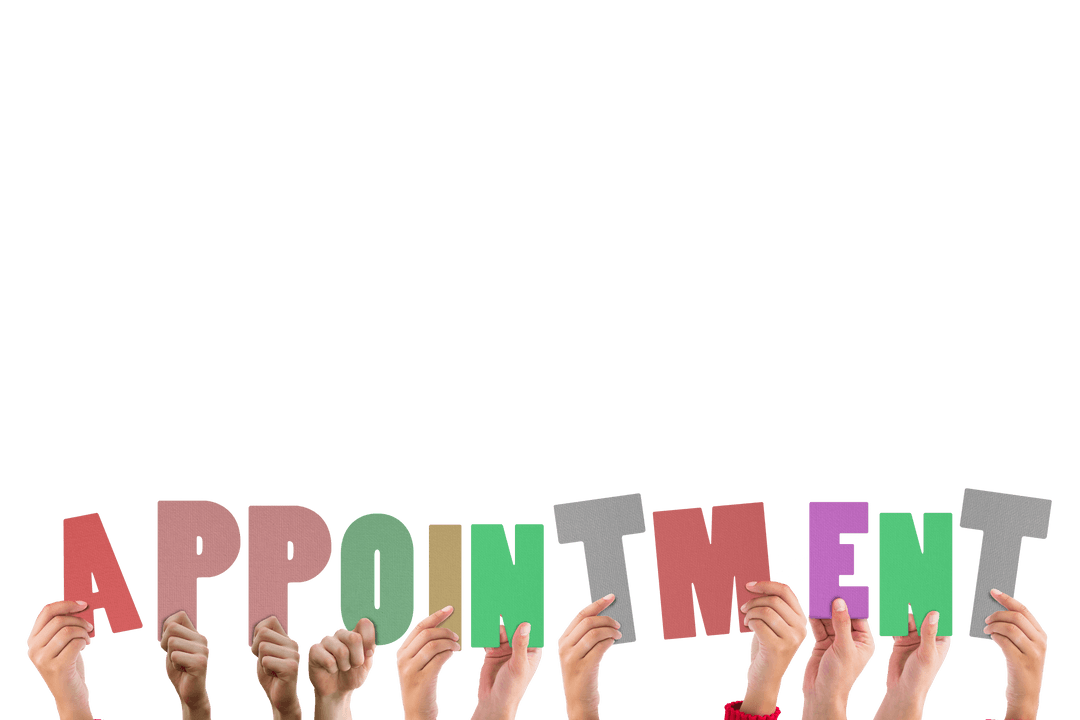 Hands Holding Appointment Letters on Transparent Background