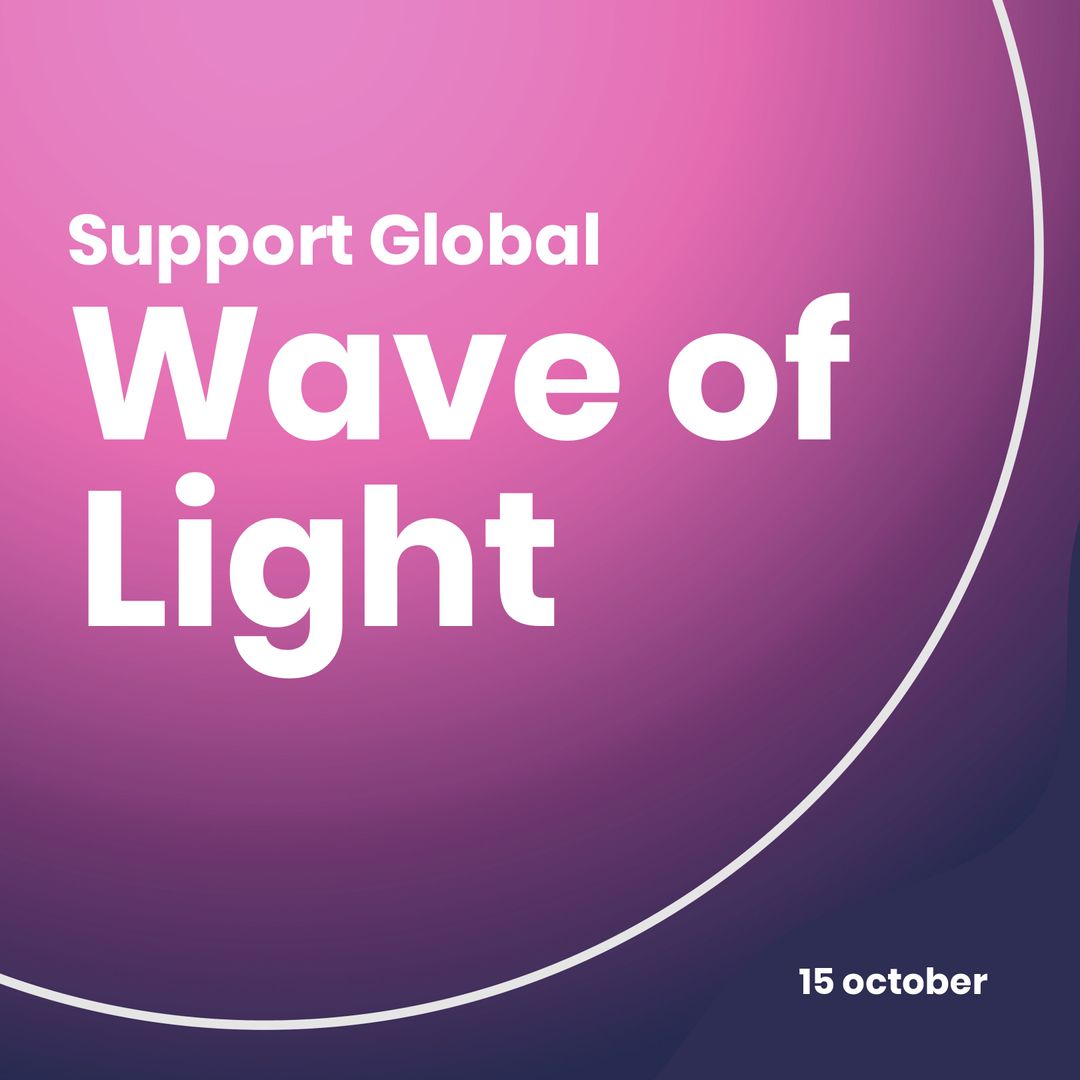 Support Global Wave of Light Event Poster on Purple Gradient Background - Download Free Stock Templates Pikwizard.com