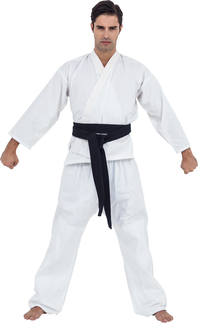 Transparent Confident Male in Karate Uniform with Black Belt - Download Free Stock Images Pikwizard.com