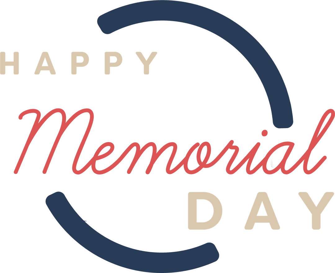 Happy Memorial Day Vector with Circular Design on Transparent Background
